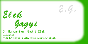 elek gagyi business card